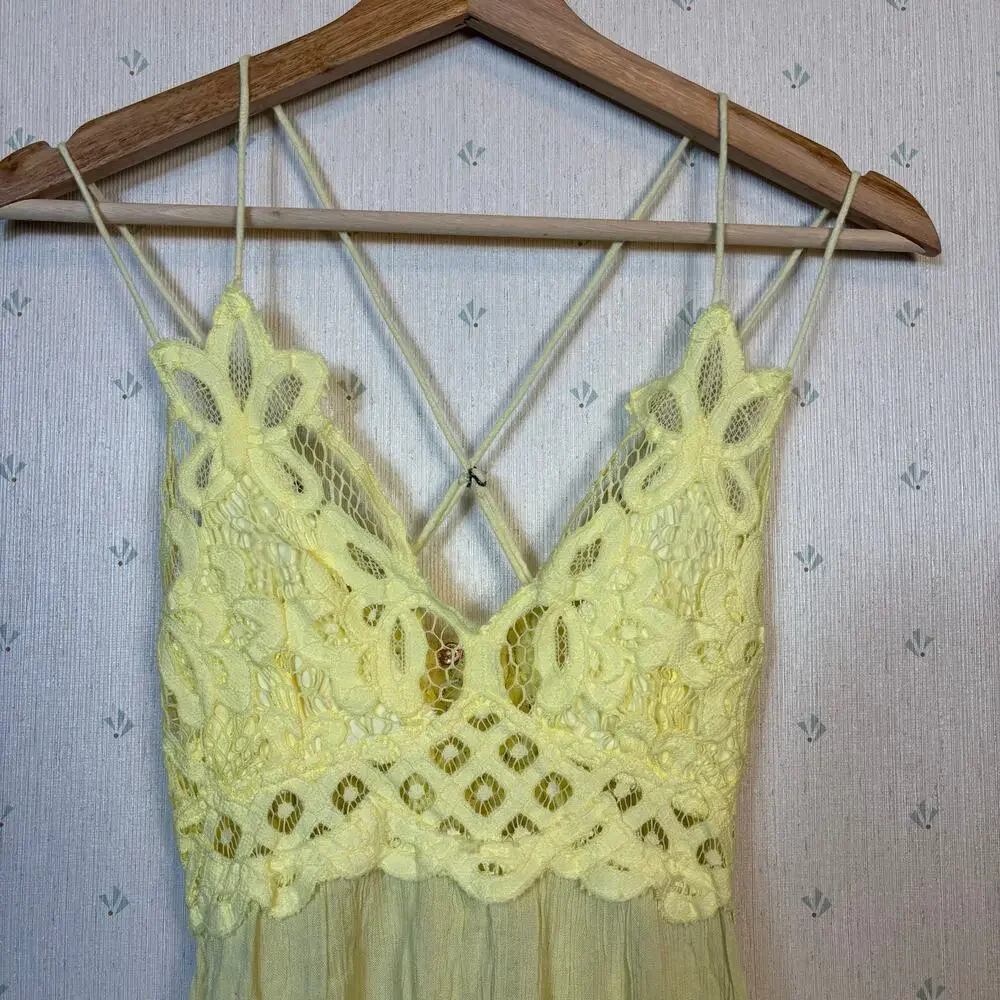 Free People Adella Slip Lace Dress XS Boho Sundress Flowy Fairycore Festival NWT - Picture 7 of 13